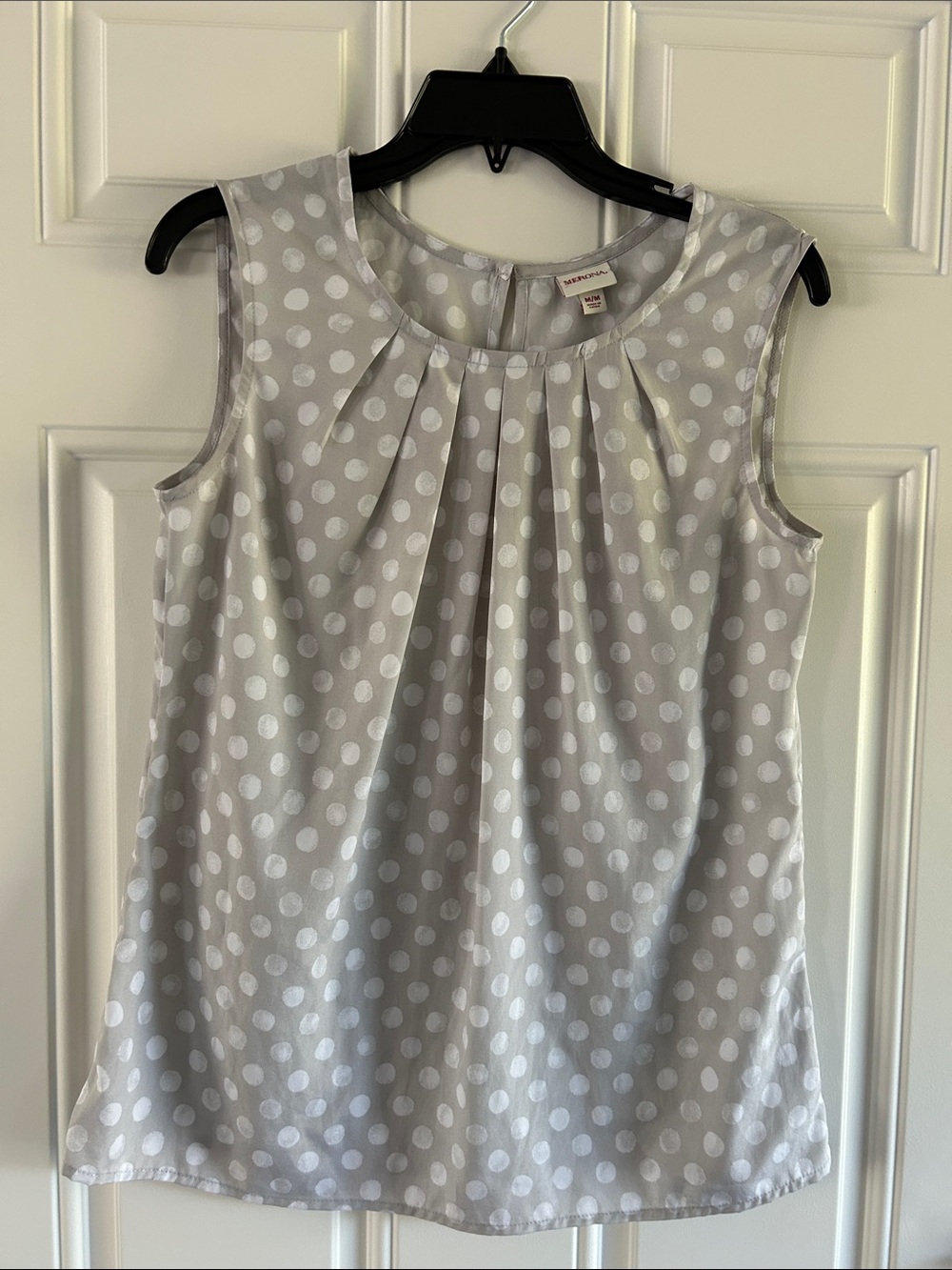 Merona Light Gray Polka Dot Sleeveless Top